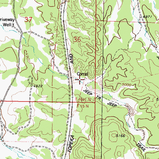 Topographic Map of Long Canyon Corral, AZ