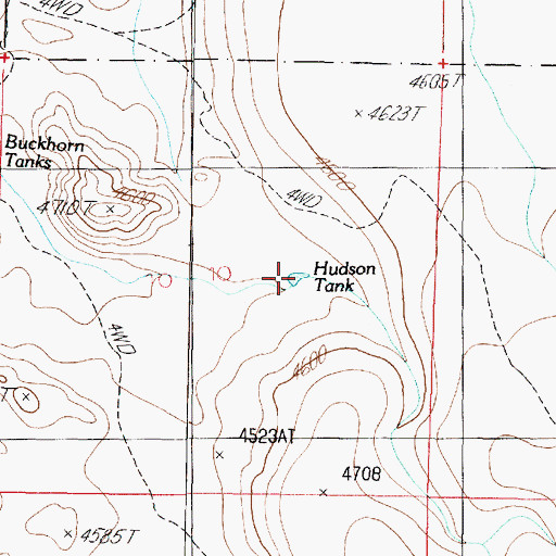 Topographic Map of Hudson Tank, AZ