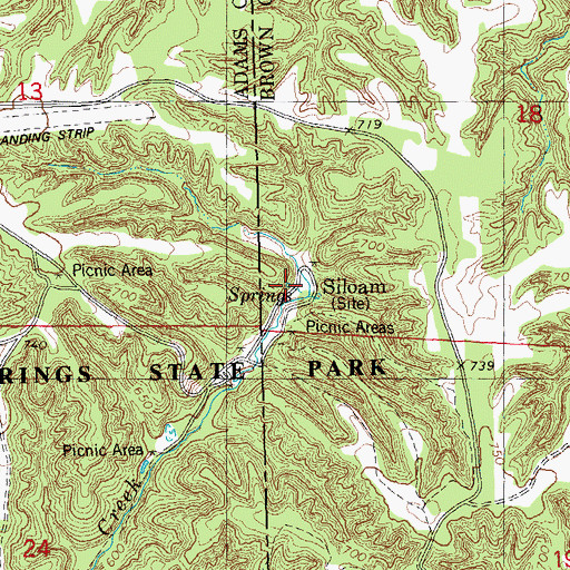 Topographic Map of Siloam Springs, IL