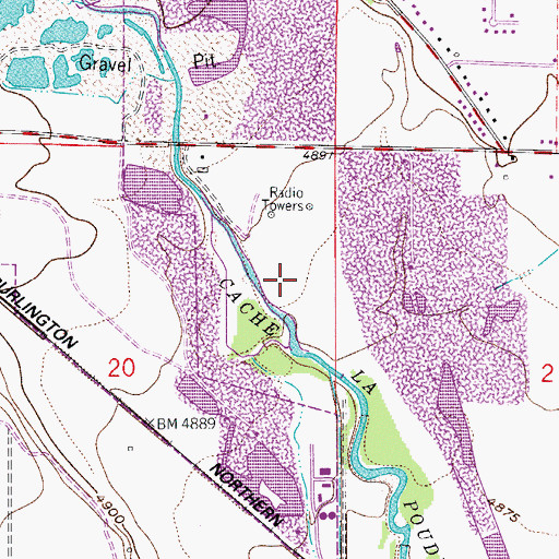 Topographic Map of KCOL-AM (Fort Collins), CO