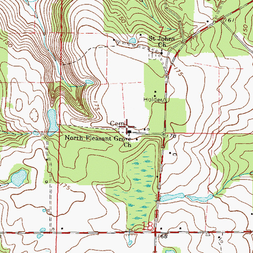 Topographic Map of North Pleasant Grove Baptist Church Cemetery, FL
