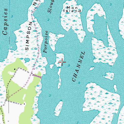 Topographic Map of Hammock Island, NC
