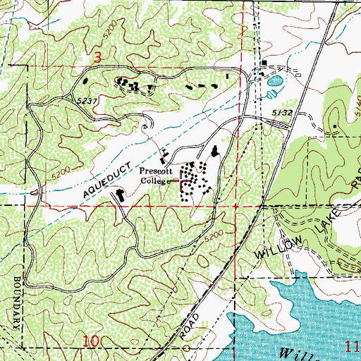 Topographic Map of Embry - Riddle Aeronautical University Prescott Campus, AZ