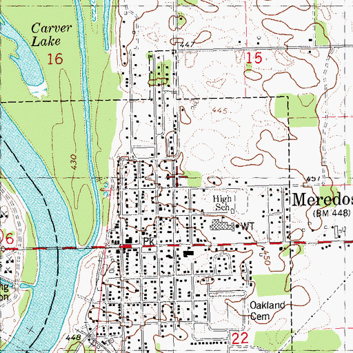 Topographic Map of First Baptist Church, IL
