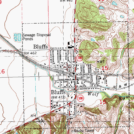 Topographic Map of Saint John's Lutheran Church, IL