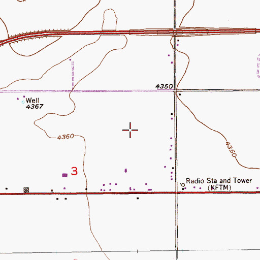 Topographic Map of KFTM-AM (Fort Morgan), CO