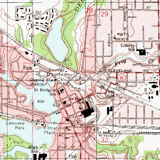 Topographic Map of Hobart City Cemetery, IN
