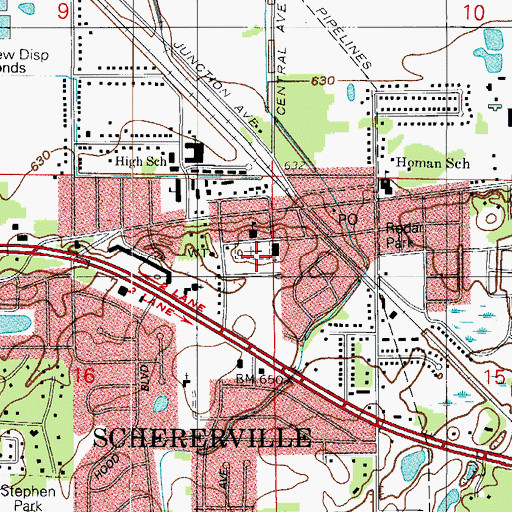 Topographic Map of Saint Michael's Cemetery, IN