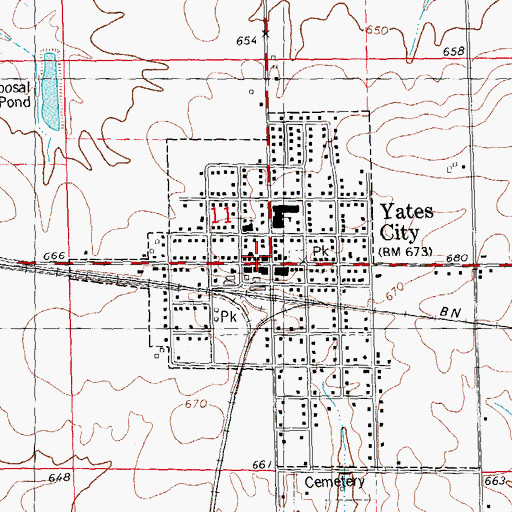 Topographic Map of Yates City Post Office, IL