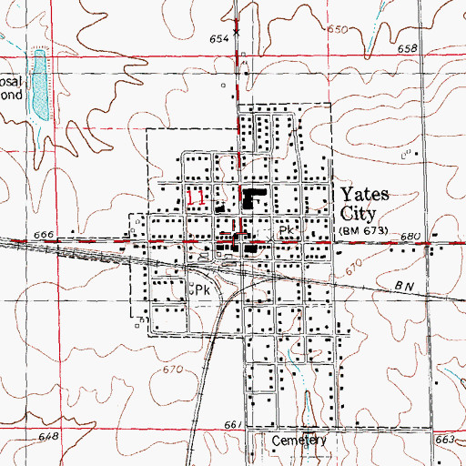 Topographic Map of Yates City Community Center, IL