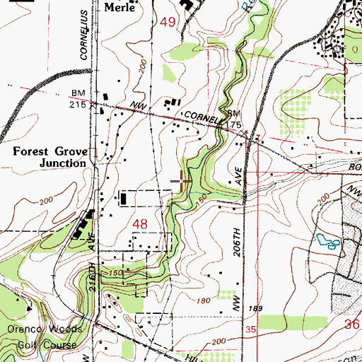 Topographic Map of Orchard Park, OR