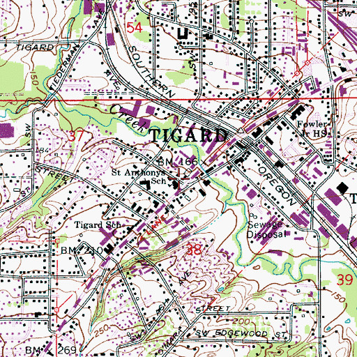 Topographic Map of Main Street City Park, OR