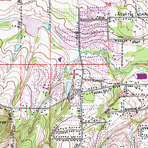 Topographic Map of Windmill City Park, OR