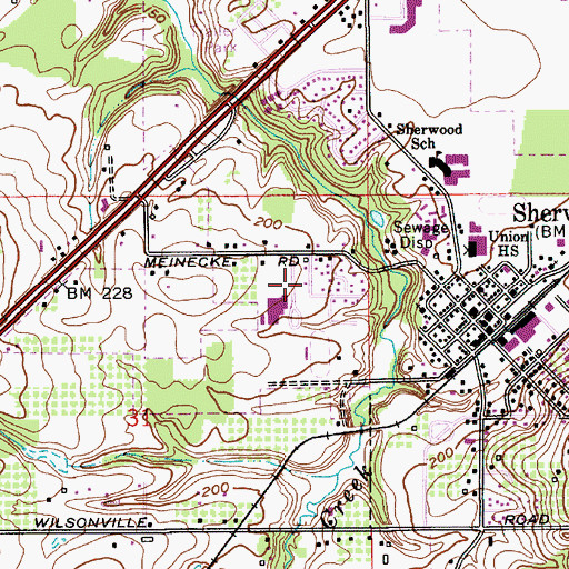 Topographic Map of Stella Olsen City Park, OR