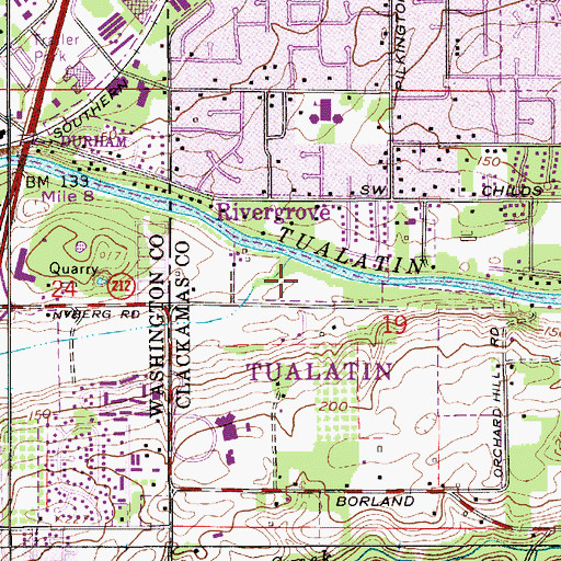 Topographic Map of Browns Ferry City Park, OR