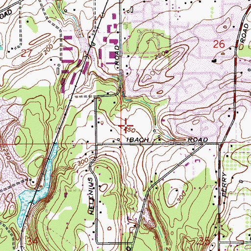 Topographic Map of Ibach City Park, OR