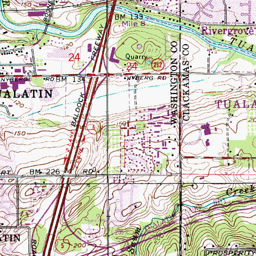 Topographic Map of Stoneridge City Park, OR