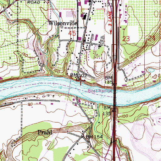Topographic Map of Boones Ferry City Park, OR