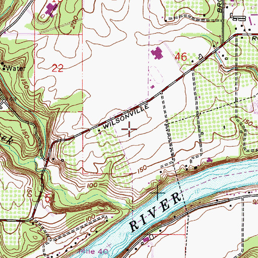 Topographic Map of River Fox City Park, OR