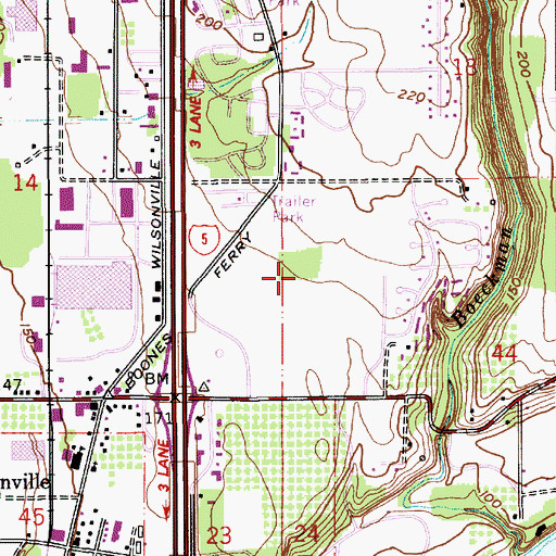 Topographic Map of Town Center City Park, OR