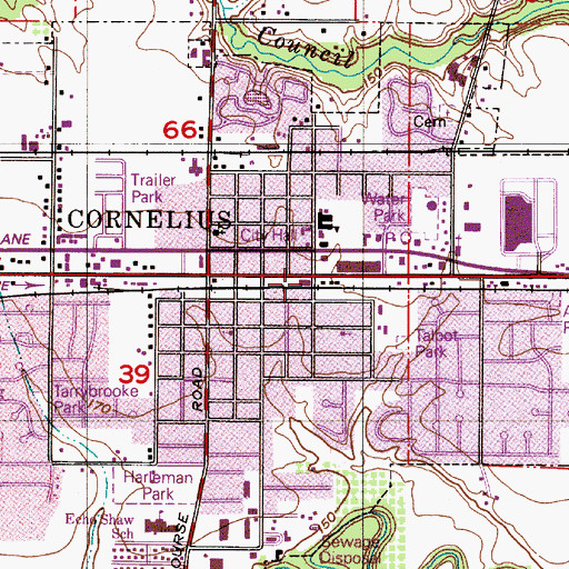 Topographic Map of Arboretum City Park, OR