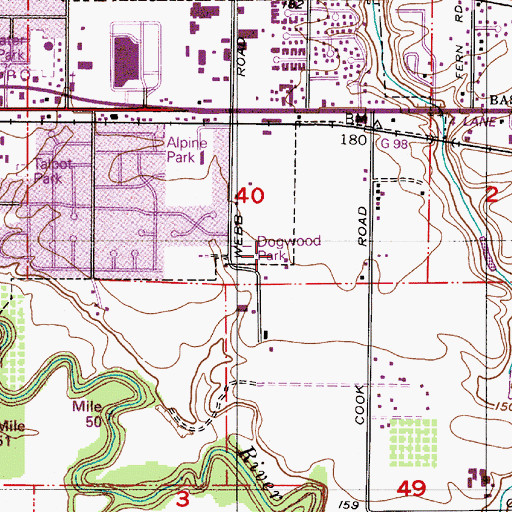 Topographic Map of Dogwood City Park, OR
