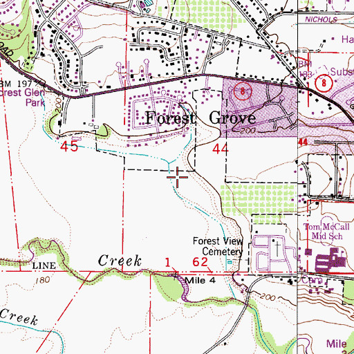 Topographic Map of Knox Ridge City Park, OR