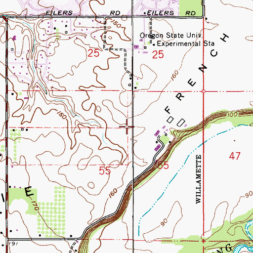 Topographic Map of Hathaway City Park, OR