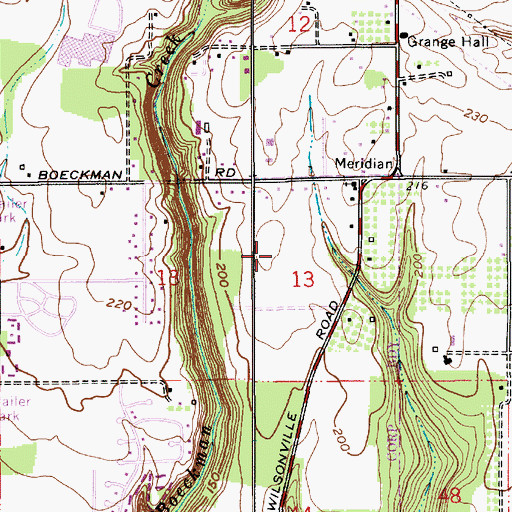 Topographic Map of Willow Creek/Landove City Park, OR
