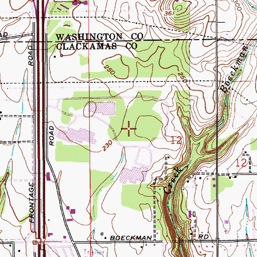 Topographic Map of Wiedeman City Park, OR