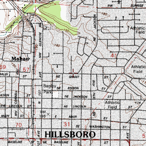Topographic Map of Harold Eastman Memorial Rose Garden, OR