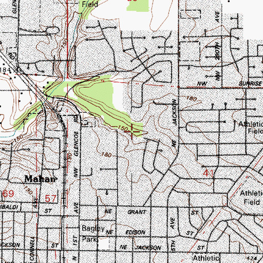 Topographic Map of U J Hamby Park, OR