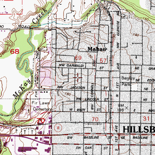 Topographic Map of McKinney Park, OR