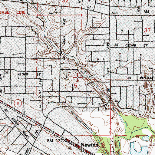 Topographic Map of Turner Creek Park, OR