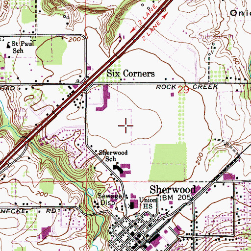 Topographic Map of Langer City Park, OR