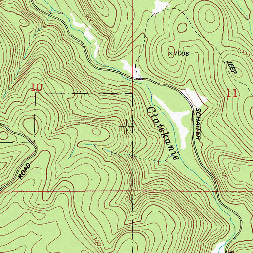 Topographic Map of Deepwood Estate, OR