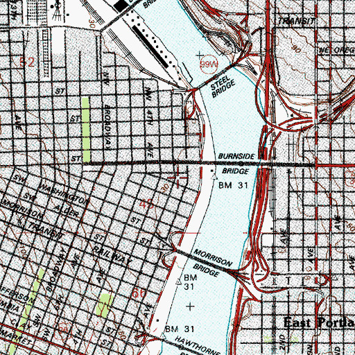 Topographic Map of Ankeny Plaza, OR