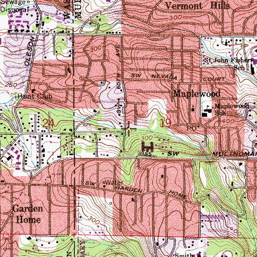 Topographic Map of April Hill City Park, OR