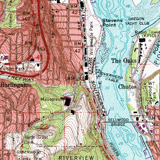 Topographic Map of Butterfly City Park, OR