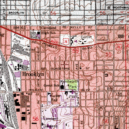 Topographic Map of Community Music Center, OR