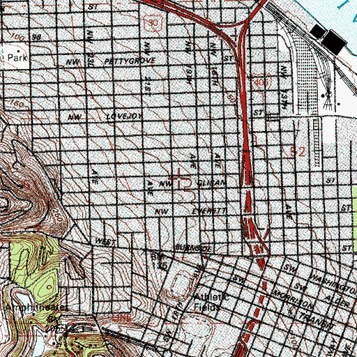 Topographic Map of Couch City Park, OR