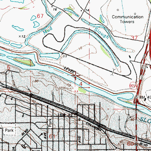 Topographic Map of Delta Park West, OR