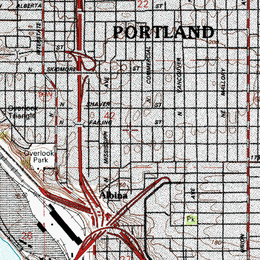 Topographic Map of DeNorval Unthank City Park, OR