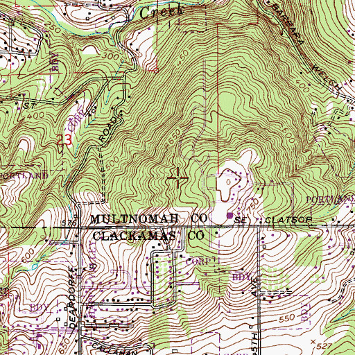 Topographic Map of Eastridge City Park, OR