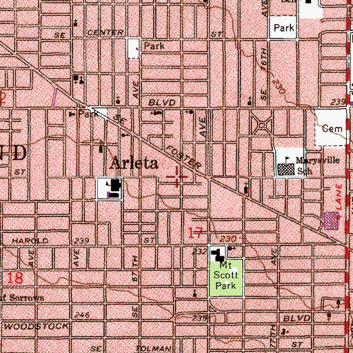 Topographic Map of Firland Parkway, OR