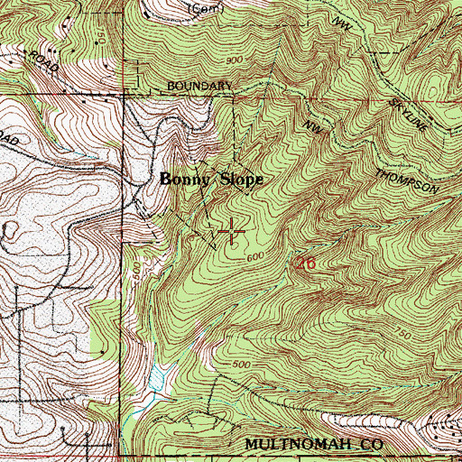 Topographic Map of Forest Heights City Park, OR