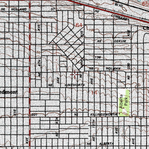 Topographic Map of Holman City Park, OR