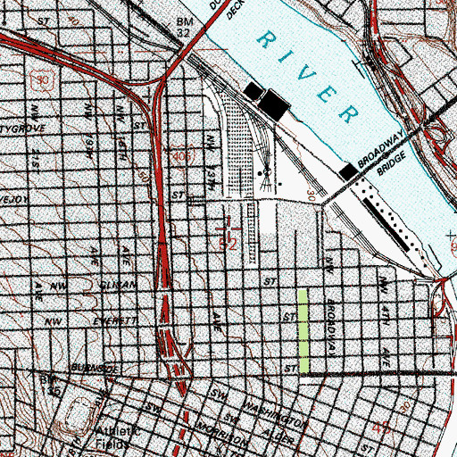 Topographic Map of Jamison Square, OR
