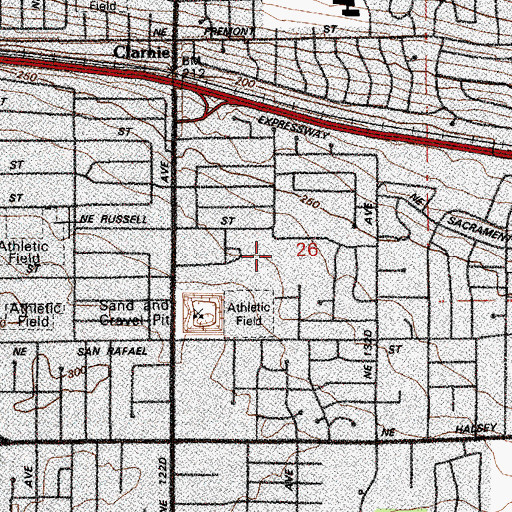 Topographic Map of John Luby City Park, OR