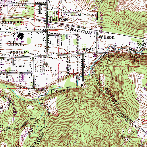 Topographic Map of Kingsley D Bundy City Park, OR